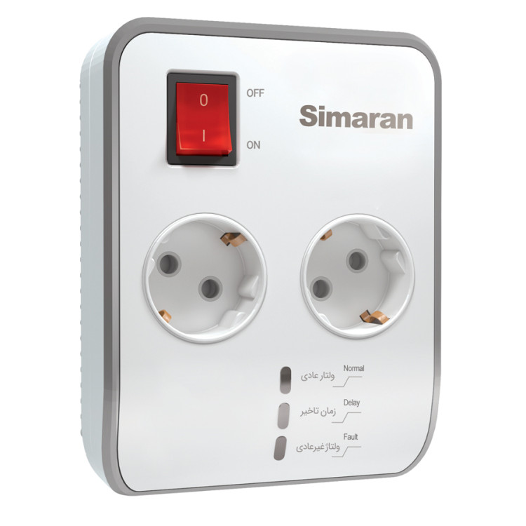 محافظ ولتاژ سیماران SM-225 ظرفیت ۲ راهی ارت دار